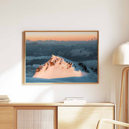 Monte Bianco di Courmayeur wall art, offering a breathtaking perspective from Mont Blanc's summit.