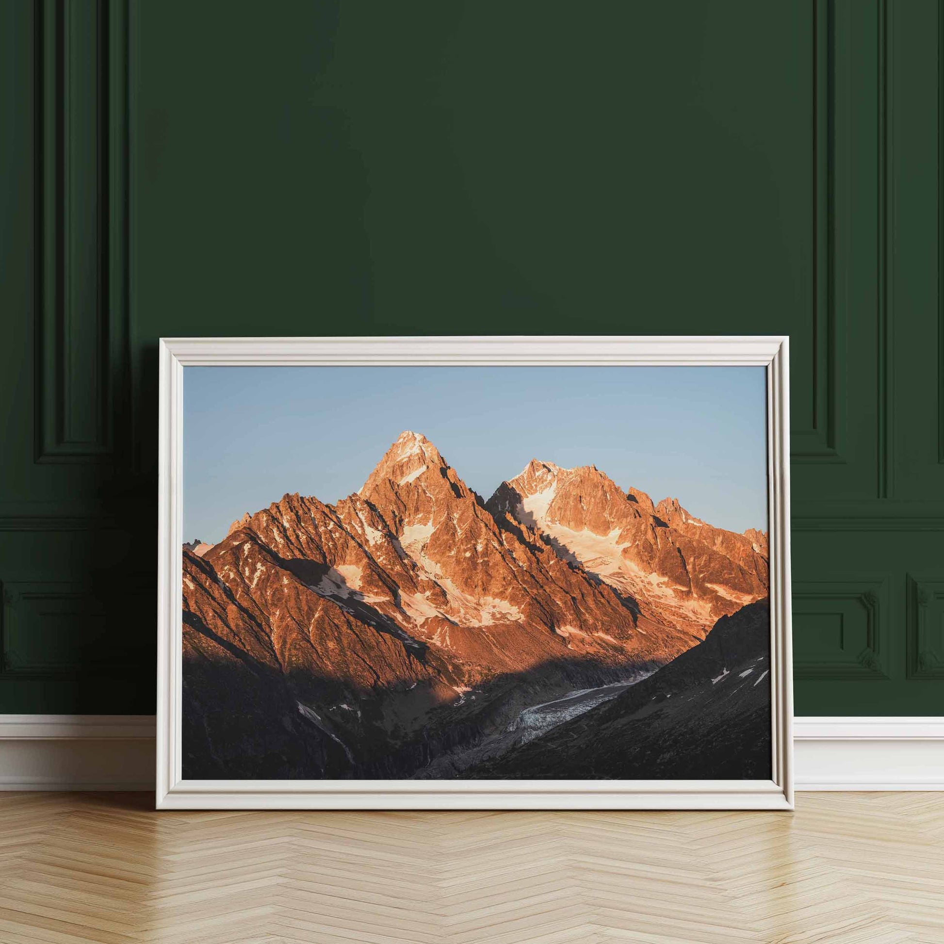 Mountain scenery wall art print of Aiguille du Chardonnet in Chamonix, ideal for nature-inspired interiors.