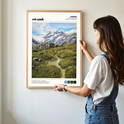 Mt Cook wall art print displayed in a modern interior setting
