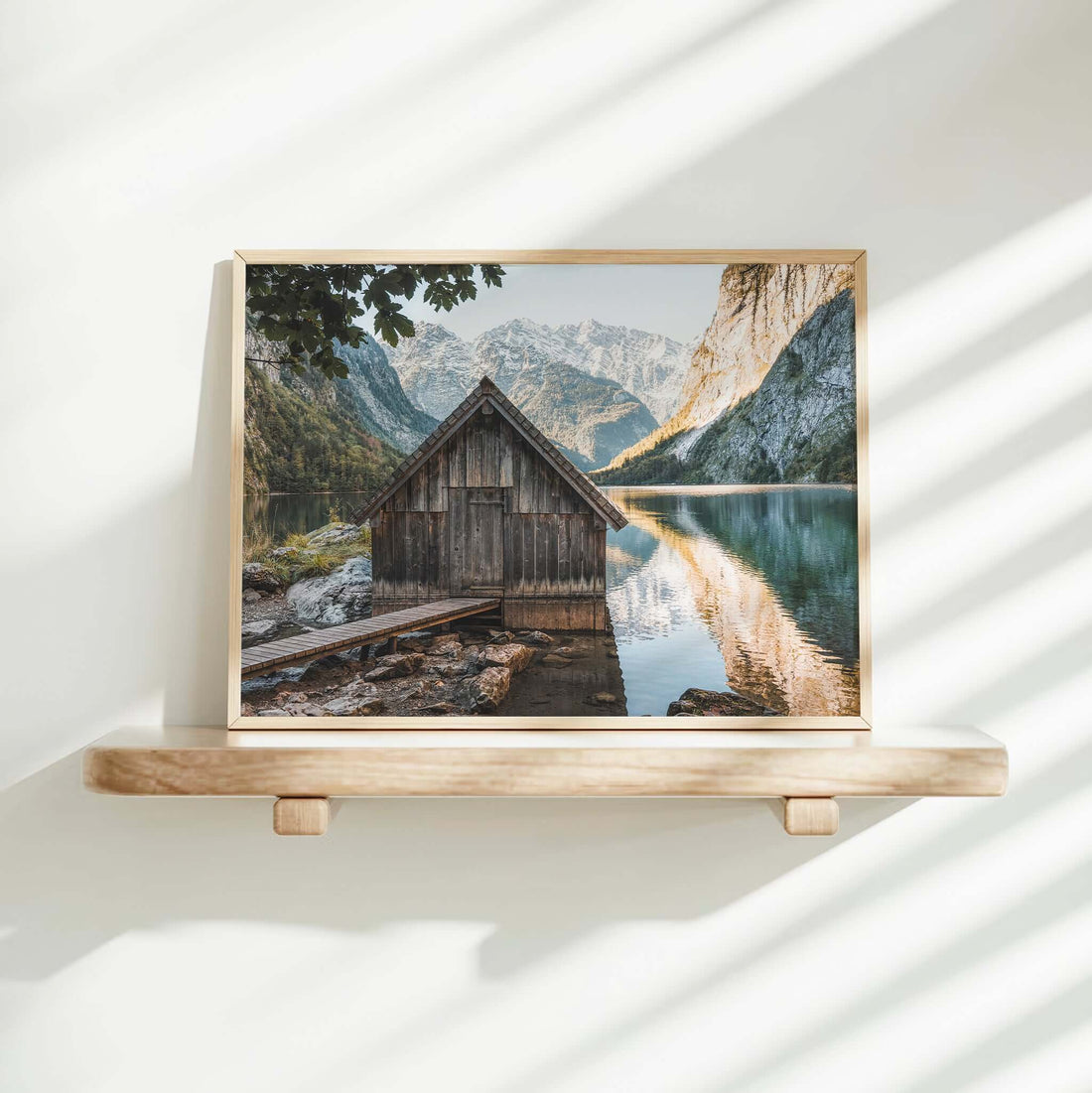 Serene Obersee lake scene with dramatic mountain scenery
