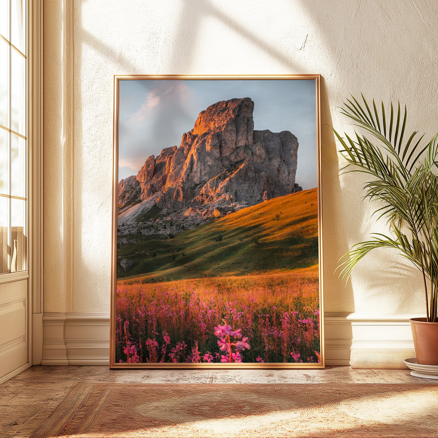 Alpine wall art set showing Passo Giau in the Dolomites as a three-print display