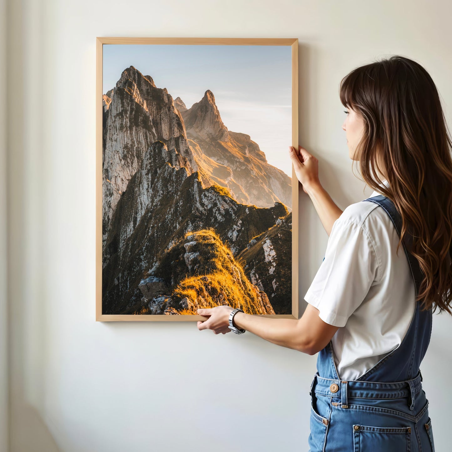 Alpine landscape photo print of Schäfler Ridge in the Swiss Alps at sunset