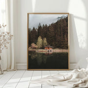 Mittersee fine art print in natural light on white wooden floor