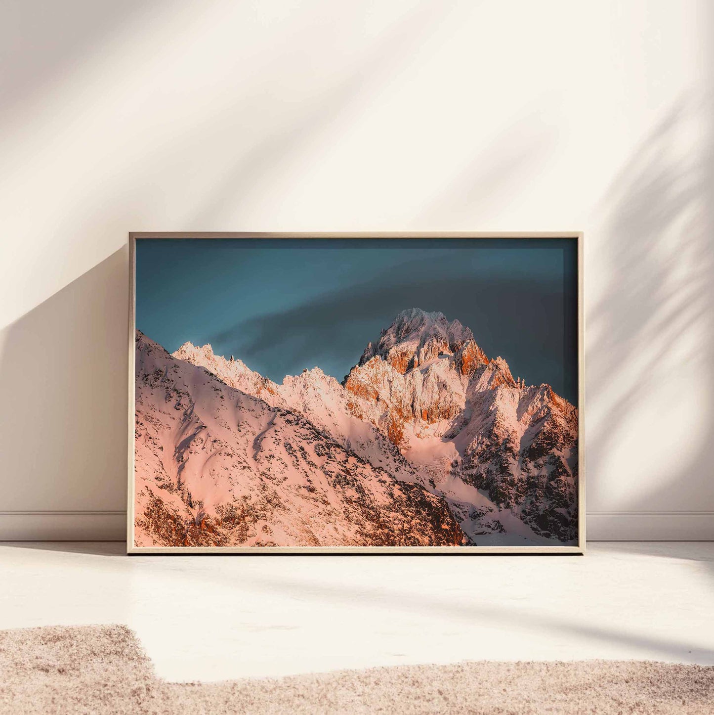 Breathtaking sunset view of Aiguille du Chardonnet in the French Alps