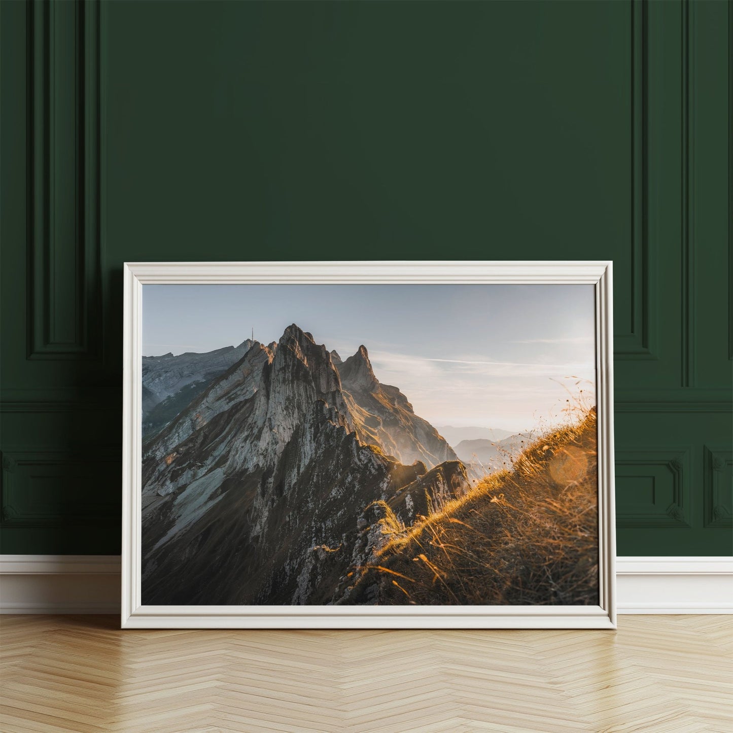 Stunning sunset view of Schafler Ridge in Appenzell, surrounded by alpine landscapes.