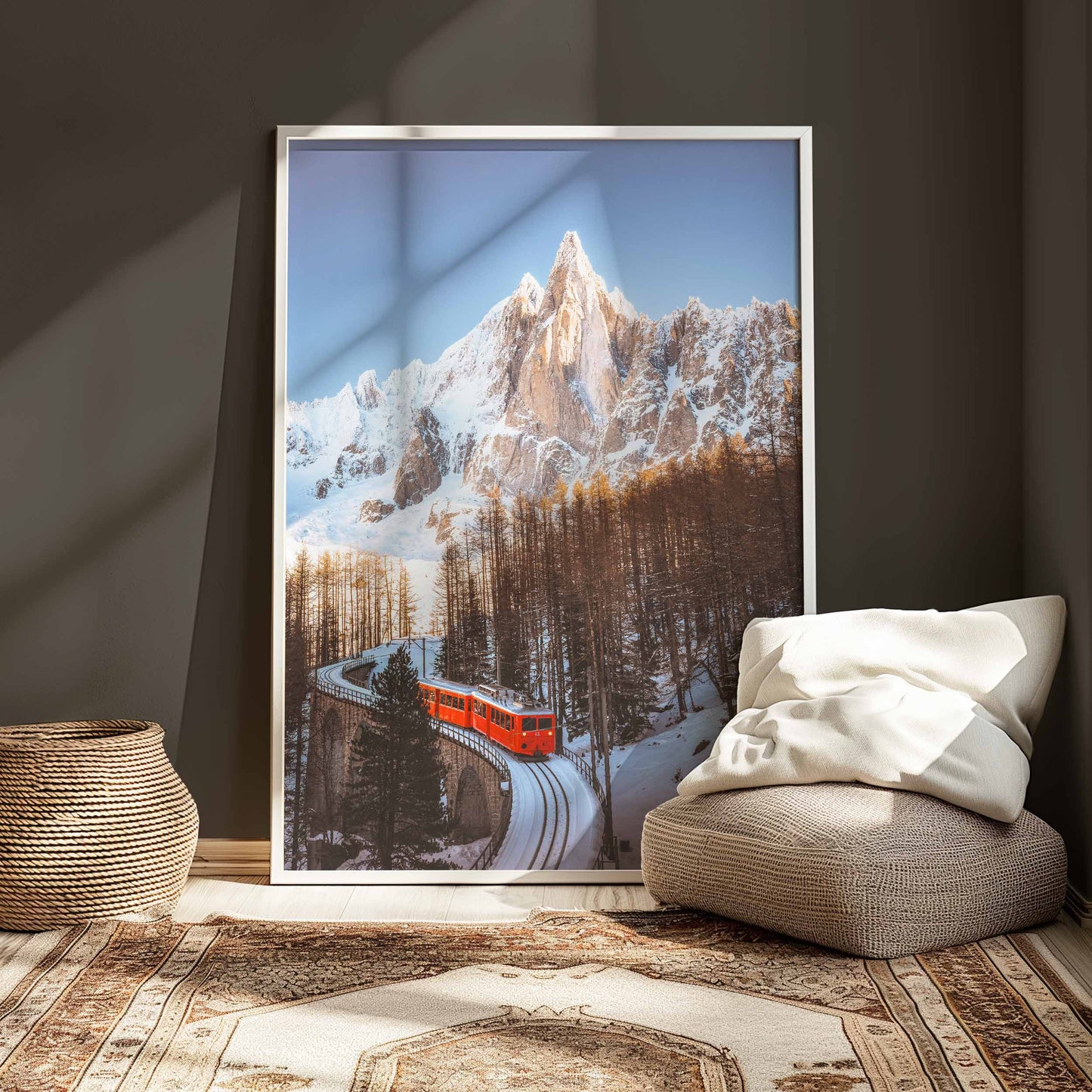 Chamonix Train du Montenvers in the French Alps winter landscape wall art.