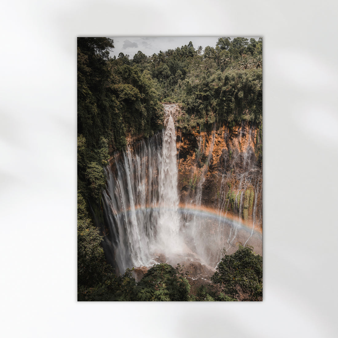 Close-up of Tumpak Sewu Waterfall wall art print showing vibrant colors and texture