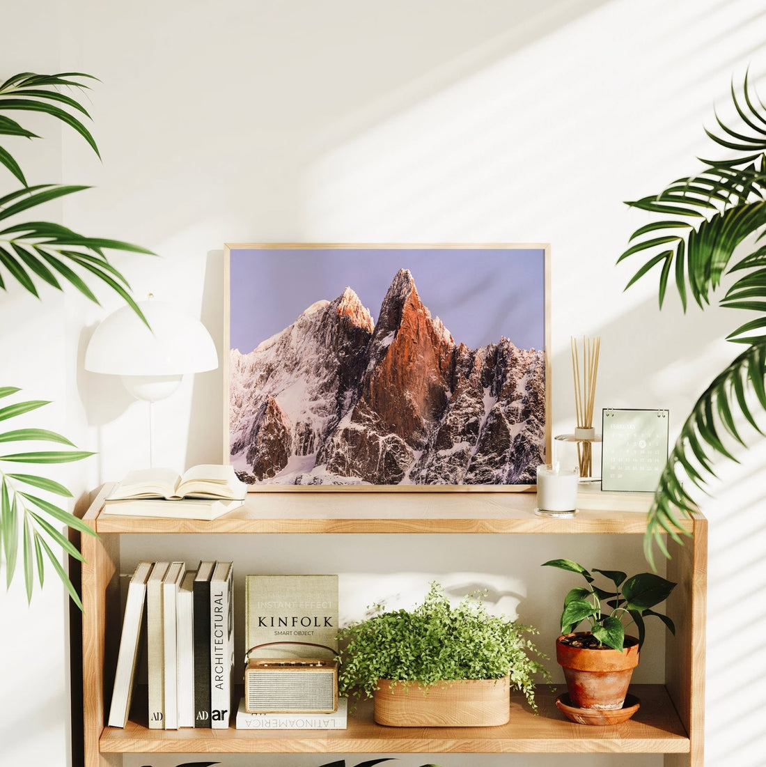 Striking vertical wall art of Les Drus in Chamonix, France, ideal for modern mountain homes or nature-inspired interiors.